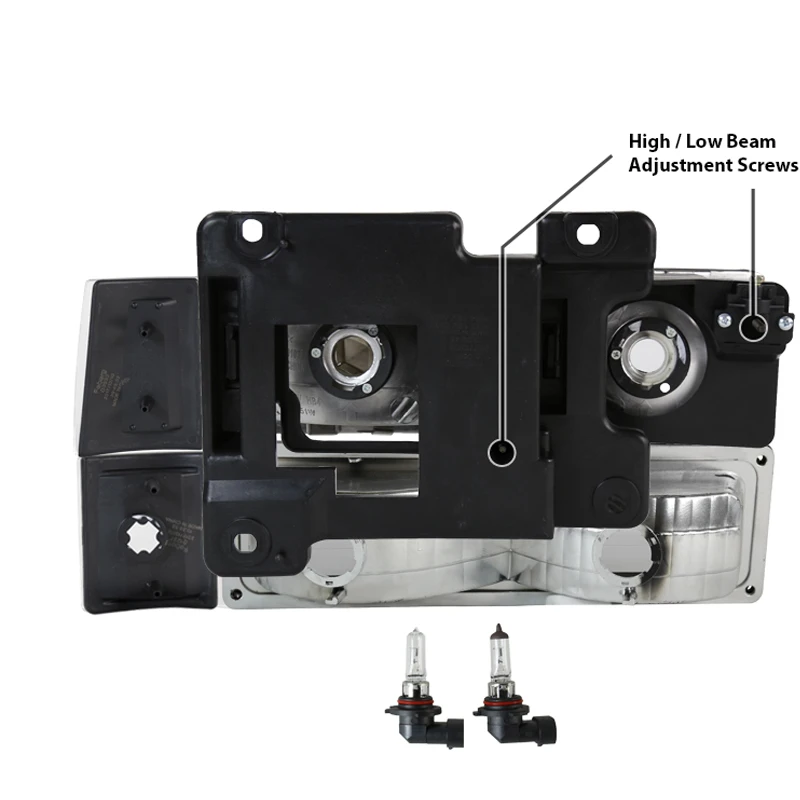HID Combo 94-98 GMC C10 Yukon Sierra Suburban 8-Piece Headlights - Black 5 HID Combo 94-98 GMC C10 Yukon Sierra Suburban 8-Piece Headlights - Black - Image 5