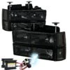 HID Combo 94-98 GMC C10 Yukon Sierra Suburban 8-Piece Headlights - Smoked