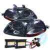 HID Combo 96-98 Honda Civic Euro Style Crystal Headlights- Smoked