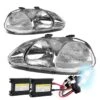 HID Combo 96-98 Honda Civic Factory Style Crystal Headlights- Chrome