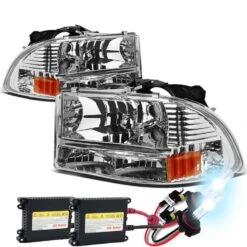 HID Combo 97-03 Dakota / Durango Crystal Headlights - Chrome