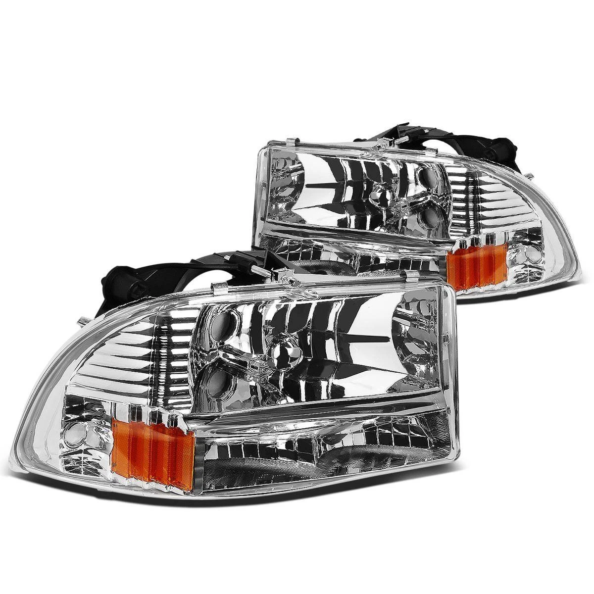 HID Combo 97-03 Dakota / Durango Crystal Headlights - Chrome 2 HID Combo 97-03 Dakota / Durango Crystal Headlights - Chrome - Image 2