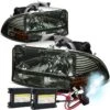 HID Combo 97-03 Dodge Dakota / 98-03 Durango 4pcs Replacement Headlights Set - Smoked