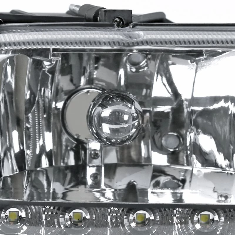 HID Combo 97-04 Dodge Dakota / Durango LED 1-Piece Crystal Headlights - Black 2 HID Combo 97-04 Dodge Dakota / Durango LED 1-Piece Crystal Headlights - Black - Image 2