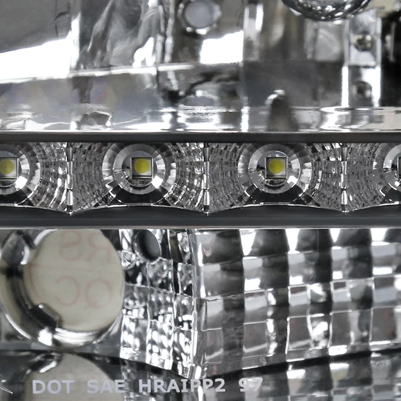 HID Combo 97-04 Dodge Dakota / Durango LED 1-Piece Crystal Headlights - Black 3 HID Combo 97-04 Dodge Dakota / Durango LED 1-Piece Crystal Headlights - Black - Image 3