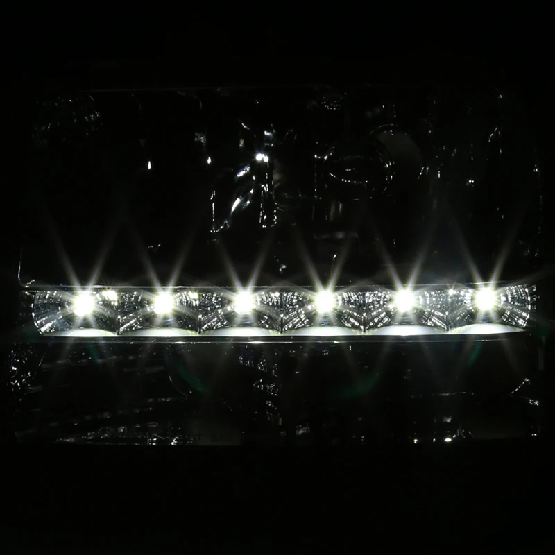 HID Combo 97-04 Dodge Dakota / Durango LED 1-Piece Crystal Headlights - Black 5 HID Combo 97-04 Dodge Dakota / Durango LED 1-Piece Crystal Headlights - Black - Image 5