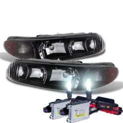 HID Combo 97-05 Buick Century / Regal Replacement Crystal Headlights - Black