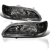 98-02 Honda Accord JDM Style 1-PC Crystal Headlights - Black
