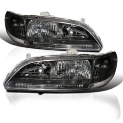 98-02 Honda Accord JDM Style 1-PC Crystal Headlights - Black