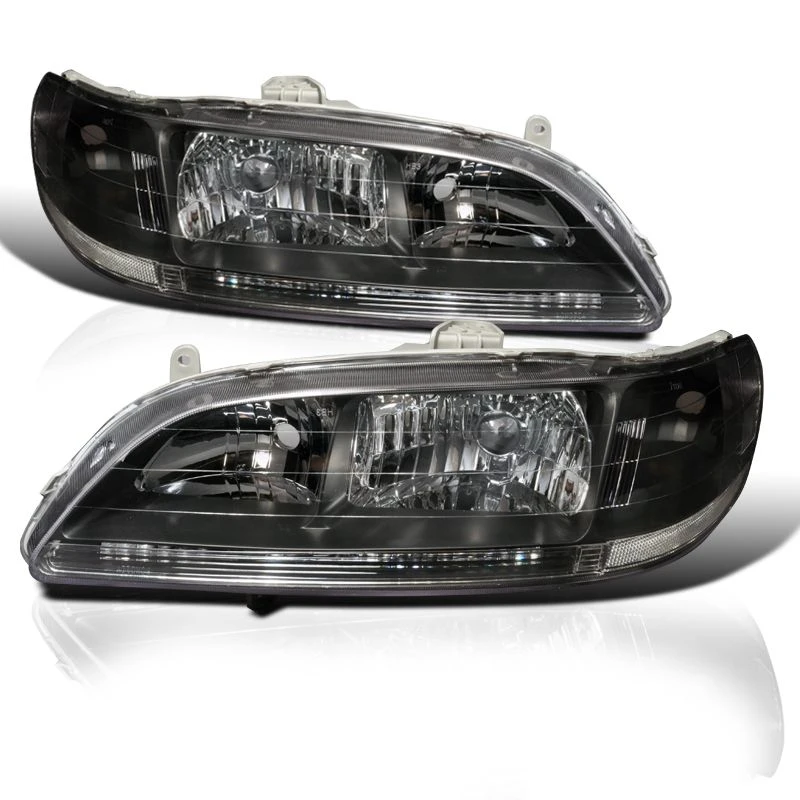 98-02 Honda Accord JDM Style 1-PC Crystal Headlights - Black 1 98-02 Honda Accord JDM Style 1-PC Crystal Headlights - Black