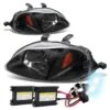 HID Combo 99-00 Honda Civic Crystal Replacement Headlights - Black