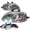 HID Combo 99-00 Honda Civic Crystal Replacement Headlights - Chrome