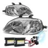 HID Combo 99-00 Honda Civic Replacement Crystal Headlights - Chrome