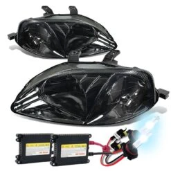 HID Combo 99-00 Honda Civic Replacement Crystal Headlights - Smoked