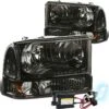 HID Combo 99-04 Ford F250 / F350 / SuperDuty O.E. Style Crystal Headlights Combo - Smoked