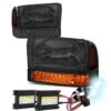 HID Combo 99-04 Ford F250/F350 Super Duty Headlight + Bumper + LED Turn Signal Light - Smoked Amber