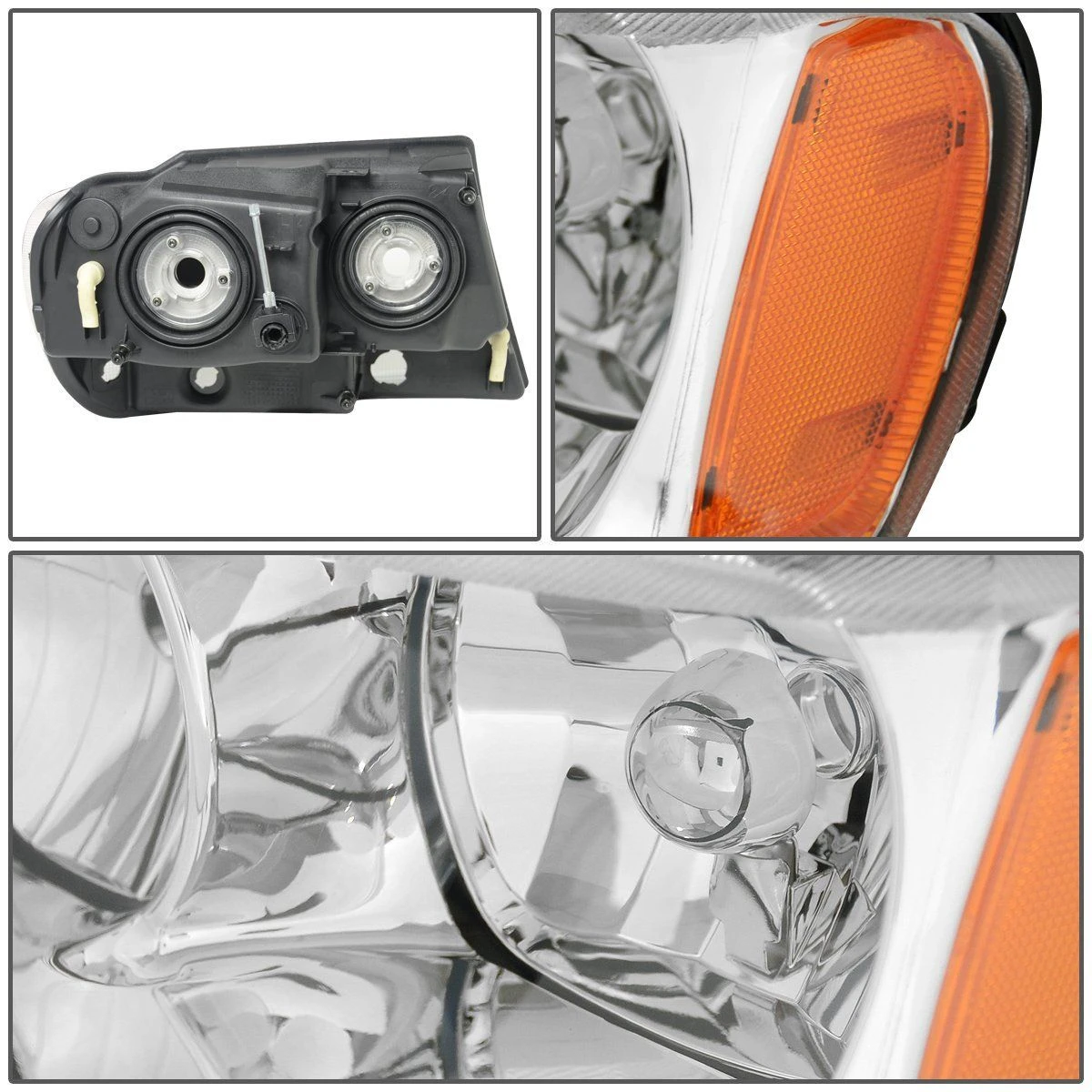 HID Combo 99-04 Jeep Grand Cherokee Crystal Replacement Headlights - Chrome 2 HID Combo 99-04 Jeep Grand Cherokee Crystal Replacement Headlights - Chrome - Image 2