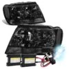 HID Combo 99-04 Jeep Grand Cherokee Replacement Crystal Headlights - Smoked Clear