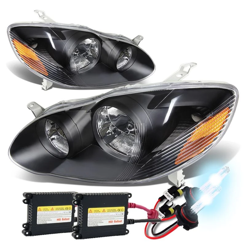 HID Xenon Upgrade 03-08 Toyota Corolla Euro Style Crystal Headlights - Black 1 HID Xenon Upgrade 03-08 Toyota Corolla Euro Style Crystal Headlights - Black