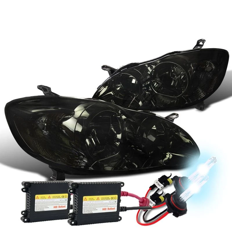 HID Xenon Upgrade 03-08 Toyota Corolla JDM Style Crystal Headlights - Smoked 1 HID Xenon Upgrade 03-08 Toyota Corolla JDM Style Crystal Headlights - Smoked
