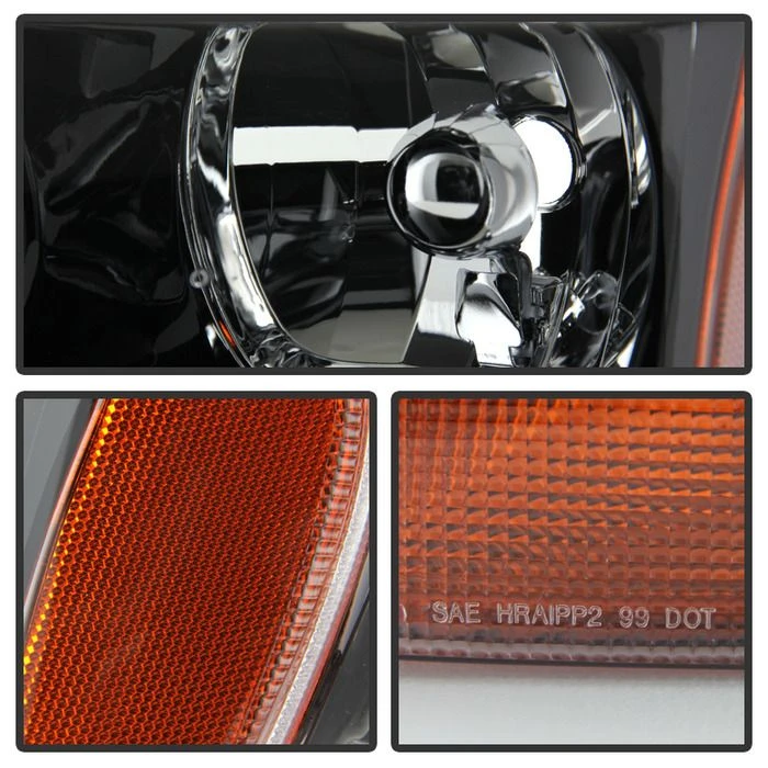 Jeep Grand Cherokee 99-04 Laredo Crystal Headlights -Black 2 Jeep Grand Cherokee 99-04 Laredo Crystal Headlights -Black - Image 2