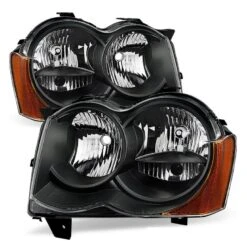 Jeep Grand Cherokee 08-10 Halogen Model Only ( Don_t Fit HID Models )OEM Style Headlights - Black