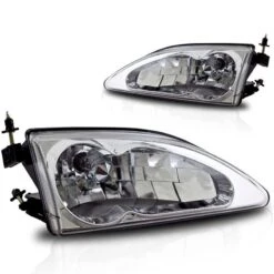 Winjet 94-98 Ford Mustang Cobra Headlights - Chrome