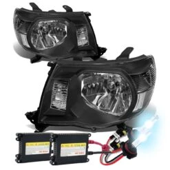 HID Combo 05-11 Toyota Tacoma Pickup Crystal Headlights - Black
