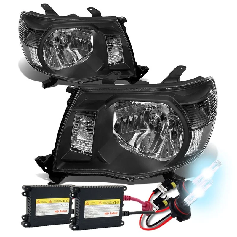 HID Combo 05-11 Toyota Tacoma Pickup Crystal Headlights - Black 1 HID Combo 05-11 Toyota Tacoma Pickup Crystal Headlights - Black